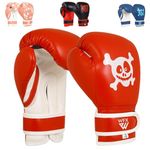 WFX Kids Boxing Gloves 4oz, 6oz Professional MMA Sparring Junior Muay Thai Gloves Kickboxing Punch Bag Training Fighting for Young Fighters (Red, 4-OZ)