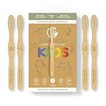 The Plant Based Kids Toothbrush by Generation For Change | 4 Pack Soft Sustainable Bamboo Toothbrushes | Biodegradable Plastic Free Bristles Made from Castor Oil | Eco Friendly | Zero Waste Products