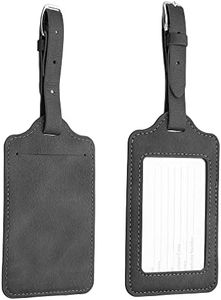 kwmobile Set 2x Targhetta Bagaglio a Mano - Etichetta Valigia Stiva - Tesserino Indirizzo Antismarrimento - Accessorio da Viaggio in Similpelle antracite