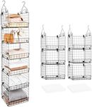 GRANNY SAYS 6 Tier Hanging Closet Organizers and Storage, Closet Hanging Organizer with Pads Hooks, Metal Wire Closet Hanging Shelves, Folding Hanging Closet Shelves for Clothing Sweaters