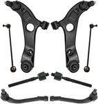 TRQ Front Steering & Suspension Kit Control Arm with Ball Joint Sway Bar Stabilizer Link Tie Rod Compatible with 2011-2012 Hyundai Sonata Kia Optima