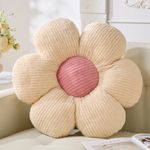 Vdoioe Flower Pillow, Cute Daisy Pillow Ivory Floor Throw Pillow Cushion Seating 15.75" Floor Home Decorative Pillows