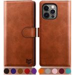 SUANPOT for iPhone 13 Pro Max 6.7" RFID Blocking Wallet case Credit Card Holder,Flip Book PU Leather Phone case Shockproof Cover Cellphone Women Men for Apple iPhone 13 ProMax case Wallet Light Brown