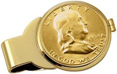 Coin Money Clip Franklin Half Dollar | Brass Layered in Pure 24k Gold