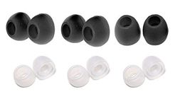 Ytm 12 Pcs (6 Pair) 6 Back & 6 Transparent Earbuds Silicone Rubber Earbuds Tips, Eartips, Earpads, Earplugs, for Replacement in Earphones and Bluetooth Medium Size.