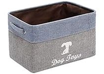 Morezi Dog toy box puppy baskets storage small collapsible pet toys bin with handles, Perfect for collect pet chew rope, blankets, leashes and diaper - Dog - Blue Gray