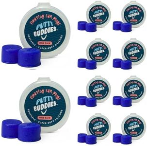 PUTTY BUDDIES Floating Earplugs 10-Pair Pack - Soft Silicone Ear Plugs for Swimming & Bathing - Invented by Physician - Keep Water Out - Premium Swimming Earplugs - Doctor Recommended (Blue)