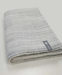 Halfmoon Cotton Yoga Blanket | 60” x 80” - Handwoven Soft & Large Throw Blankets for Home Decor, Yoga Practice, Camping, Outdoors, Travel, Meditation & Room Decor (Melange Carbon)