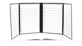 agustu Sheet Music Performance Folder - 4 Page Piano Flip File Binder Holder, Music Folder for Choir, Violin, Guitar, Band with Secure Elastic Bands - Comes with Black Music Staff Notebook