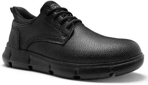 Men's Orthopedic Wide Leather Dress Walking Shoes: Plantar Fasciitis Heel Spur Recovery Orthotics Supportive Oxfords, Comfortable Outdoor High Arch Neuropathy Home Gowalk Shoes Black Size 14