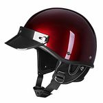 Vintage Motorcycle Half Helmet Low Profile Retro Motorbike Helmet DOT/ECE Approved Open Face Scooter Crash Helmet for Adults Men and Women 4,XL=61-62cm