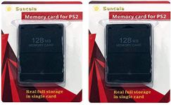 Suncala 2 Pack Memory Card for Playstation 2, 128MB High Speed Memory Card for Sony PS2 ps2 Memory Card