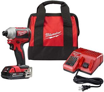 Milwaukee 2850-21P M18 Brushless Lithium-Ion Compact 1/4 in. Cordless Hex Impact Driver Kit (2 Ah)