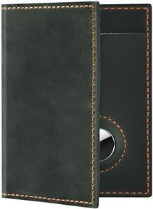 WHENON Passport Holder for Travel, Genuine Leather Passport Holder with Airtag, Rfid Passport Wallet Cover Case for Women Men, Travel Essentials Gift, Green