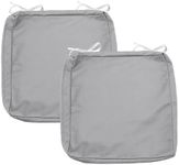 Sqodok Patio Cushion Covers 18x18 Waterproof Outdoor Cushion Covers Replacement 2Pack Patio Cushion Seat Slicovers with Ties for Sectional Sofa, Wicker Chair, Grey Heather