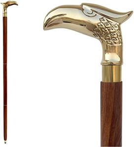 Today Sale on Eagle Walking Stick - Decorative Cane Walking Stick for Men and Women - Wooden Canes and Walking Sticks with Metal Brass Handle - Symbol of Power and Strength