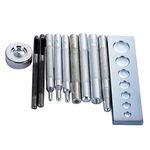 11pcs/set DIY Leather Tool Die Punch Hole Snap Rivet Button Setter Base Kit Leather Craft Sewing Tool Hole Punches Leather Punch