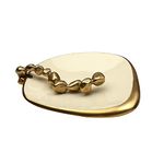 Decor de Maison Handcrafted Stones Serving Ware Ivory enamle - Napkin Holder Gold (Colours Available - Silver, Gold) Napkin Holders for Dining Table Car Centre Table 9.4 inch Length