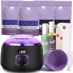 BLITZWAX Waxing Kit for Women Men Digital Wax Warmer Hard Wax Kit with 50 Wax Accessories 17.5oz Wax Beans