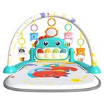 Eners Baby Gyms Play Mats Musical Activity Center Kick & Play Piano Gym Tummy Time Padded Mat for Newborn Toddler Infants (dinosaurs green)