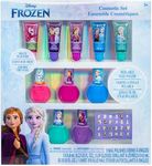 Disney Frozen 2 - Townley Girl Super Sparkly Cosmetic Makeup Set for Girls with Lip Gloss Nail Polish Nail Stickers - 11 Pcs|Perfect for Parties Sleepovers Makeovers| Birthday Gift for Girls 3 Yrs+