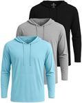 3 Pack: Men’s Big and Tall King Size Cotton Lightweight Hoodie Long Sleeve Hooded T Shirt Sweatshirt French Terry Casual Active Athletic Workout Gym Dry Fit Jersey Pullover Outdoor - Set 5, 3X