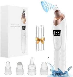 Electric Blackhead Remover Vacuum 4 Suction Power Mode Blackhead Remover Tool Black Head Remover for Face Whitehead Remover with Heating Mode, Deep Cleansing Unclogging Pores Blackhead Remover Tool