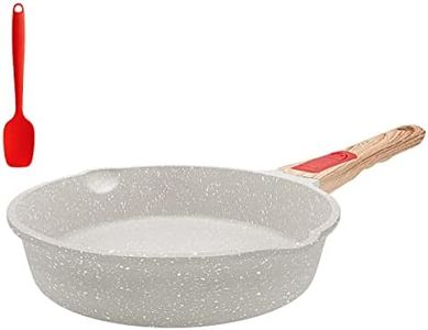 AIKENBBKK 20CM Nonstick Deep Frying Pan Saute Pan with Lid White