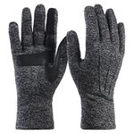 isotoner womens Spandex Cold Weather Stretch Gloves With Warm Fleece Lining, Black Heather, One Size