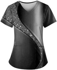 Printed Scrub Tops Women Print Stretchy Design Womens Plus Size Scrubs for Women Nursing Shirts uniformes de enfermeras de Mujer with Pockets 74