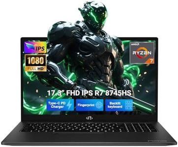 NIMO 17.3" Light-Gaming-Laptop, AMD Ryzen 7 8745HS 8 Cores 32GB DDR5 RAM 1TB SSD, Radeon 780M Graphics, FHD IPS Display, 100W Type-C Fast Charger, Backlit Keyboard, Fingerprint, USB 4.0