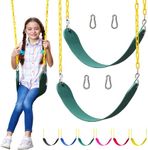 Jungle Gym Kingdom Swings for Outdoor Swing Set - Pack of 2 Swing Seat Replacement Kits with Heavy Duty Chains - Backyard Swingset Playground Accessories for Kids