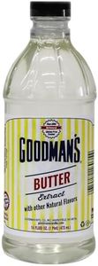 Goodman's Natural Butter Extract - Gluten-Free, Non-GMO, Kosher, Natural, Low Carb & Low Calorie, Low Alcohol, No Artificial Color, No Sugar - Safe for Dairy Extractives Sensitivities - 1 Pint