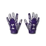 Under Armour Men's F8 Football Gloves , Purple (500)/Metallic Silver , Large