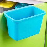 HBD Plastic Kitchen Cabinet Sink Door Hanging Mini Dust Trash Garbage Bin Can Waste Rubbish Container Holder, 20.5x13x12 CM (Multi Colour- 1 Pc)