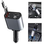 Retractable Car Charger, 4 in 1 Fas