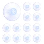 Mebamce 12pcs Suction Cup Glass Suction Pads 40mm Clear PVC Plastic Sucker Pads Without Hooks Extra Strong Adhesive Suction Holder for Home Kitchen and Bathroom Window Glass Door