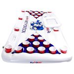 H2PONG Inflatable Beer Pong Table with Built In Cooler Includes 5 Ping Pong Balls - Floating Pool Party Game Raft and Lounge