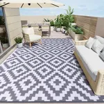 OLANLY Waterproof Outdoor Rug 8x10 