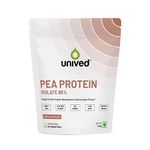 Unived Pea Protein Isolate with Natural Digestive Enzymes, 100% Vegan & Plant-Based, BCAAs, Amino Acid, Lean Muscle Development, Non-GMO & Sugar-Free, Natural (Chocolate 30 Servings)