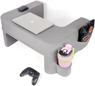 septsun Reading Pillow for Gaming,Soft Lap Desk Pillow for Laptop,Ultimate Lap Pillow with Cup Holder Pocket,Comfort Laptop Lap Desk for Bed Couch Car (Gray, Large)