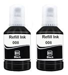 KOSH 008 Black Refill Ink for Epson L6460/L6490/L6550/L6570/L6580/L11160/L15150/L15160 Printer (Pack of 2)