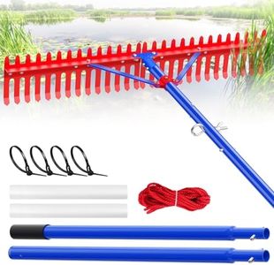 Lake Rake Pond Rakes Aquatic Weed Rakes,Weeds Rake for Pond or Lake with 7" Metal Tines 11FT Extension Handle,26FT Rope and Float for Removal of Weeds,Leaves(Patents Pending