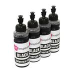 INK INSPIRATION® Universal Refill Ink for Cartridges and CISS System compatible with EPSON CANON HP BROTHER LEXMARK DELL RICOH, 4 Black Pack