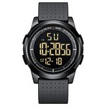 GOLDEN HOUR Ultra-Thin Minimalist Sports Waterproof Digital Watches Men with Wide-Angle Display Rubber Strap Wrist Watch for Men Women