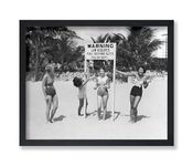 Poster Master Vintage Women on Beach Poster - Bathing Suits Print - Fashion Art - Gift for Men, Women, Swimmer - Coastal Decor for Bedroom, Living Room, Ocean or Beach House - 11x14 UNFRAMED Wall Art