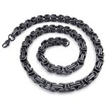 Konov Jewelry Mens Stainless Steel Necklace, Classic Heavy Biker Links Chain, Black, with Gift Bag, C24987