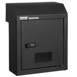 VEVOR Through The Door Key Drop Box, Heavy Duty Steel Through The Door Mailbox with 12" Combination Lock, Mail Drop Box, Black