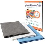 Jude's Miracle Cloth 3 Pack - White/Blue/Grey - Premium Smooth Microfiber Cloths - Chemical-Free, Lint-Free - Windows, Mirrors, Stainless Steel, Chrome, Stone Countertops, Plexiglass & So Much More!