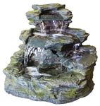 Primrose 89cm Stone Effect Rocky Waterfall Garda Falls Outdoor Garden Water Feature with Lights